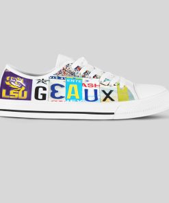 Alternative view of NCAA LSU Tigers White Low Top Shoes