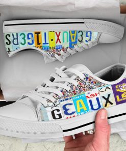 NCAA LSU Tigers White Low Top Shoes