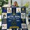 NCAA Notre Dame Fighting Irish Blue White Est 1842 Quilt Blanket