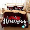 NCAA Nebraska Cornhuskers Red Black Bedding Set V2