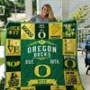 NCAA Oregon Ducks Green Yellow Est 1876 Quilt Blanket