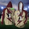 NCAA Florida State Seminoles Custom Name Thunder Zip Up Hoodie