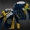 NCAA Notre Dame Fighting Irish Custom Name Blue Gold Pullover Hoodie V9