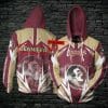 NCAA Florida State Seminoles Custom Name Garnet Gold Pullover Hoodie V2