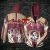 NCAA Florida State Seminoles Custom Name Garnet Gold Zip Up Hoodie V2