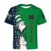 NCAA Notre Dame Fighting Irish Green Blue T-Shirt V4