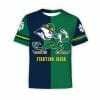 NCAA Notre Dame Fighting Irish Green Blue T-Shirt V2