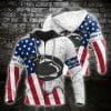 NCAA Penn State Nittany Lions American Flag Zip Up Hoodie V2