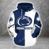 NCAA Penn State Nittany Lions Blue White Zip Up Hoodie V4