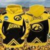 NCAA Iowa Hawkeyes Gold Black Pullover Hoodie V2