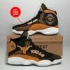 NCAA Texas Longhorns Custom Name Black Orange Air Jordan 13 Shoes