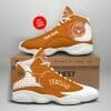 NCAA Texas Longhorns Custom Name Orange White Air Jordan 13 Shoes