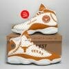 NCAA Texas Longhorns Custom Name Orange White Air Jordan 13 Shoes V2
