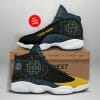NCAA Notre Dame Fighting Irish Custom Name Black Gold Air Jordan 13 Shoes