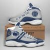 NCAA Penn State Nittany Lions Grey Blue Air Jordan 13 Shoes