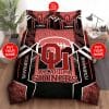 NCAA Oklahoma Sooners Custom Name Black Crimson Bedding Set V3