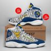 NCAA West Virginia Mountaineers Custom Name Number Air Jordan 13 Shoes