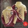 NCAA Florida State Seminoles Custom Name Garnet Gold Pullover Hoodie V7