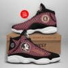 NCAA Florida State Seminoles Custom Name Garnet Black Air Jordan 13 Shoes V3
