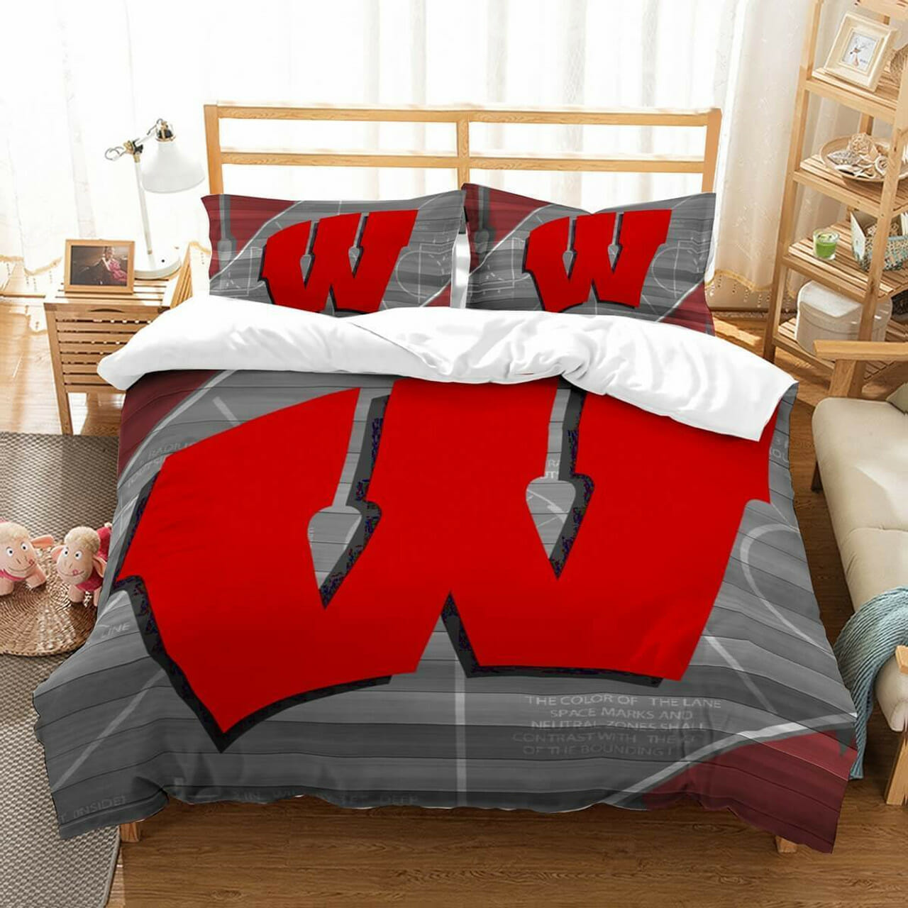 NCAA Wisconsin Badgers Bedding Set V1