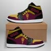 NCAA Arizona State Sun Devils Maroon Gold Air Jordan 1 High Sneakers