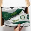 NCAA Oregon Ducks Green Grey Air Jordan 13 Shoes V2