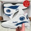 NCAA Penn State Nittany Lions Custom Name White Blue Air Jordan 13 Shoes