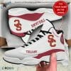 NCAA USC Trojans Custom Name White Cardinal Air Jordan 13 Shoes