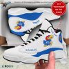 NCAA Kansas Jayhawks Custom Name White Air Jordan 13 Shoes