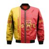 NCAA Iowa State Cyclones Custom Text Number Cardinal Orange Bomber Jacket V4