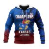 NCAA Kansas Jayhawks Custom Text Number Champions 2022 Zip Up Hoodie