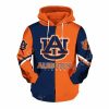 NCAA Auburn Tigers Orange Navy Blue Zip Up Hoodie V2