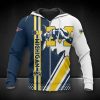 NCAA Michigan Wolverines Navy Blue White Logo 1964 Zip Up Hoodie
