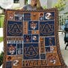 NCAA Auburn Tigers Navy Blue Orange Quilt Blanket V2