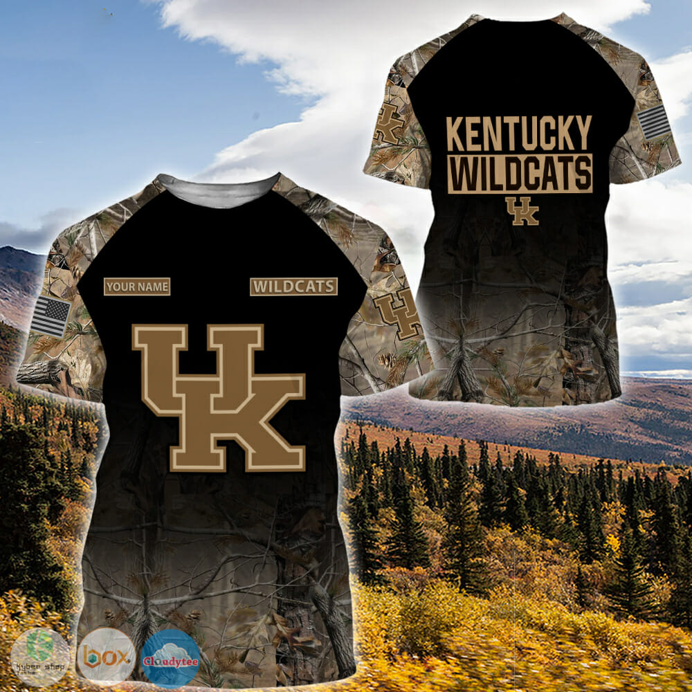 NCAA Kentucky Wildcats Custom Name Black Forest T-Shirt