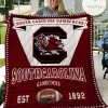 NCAA South Carolina Gamecocks Garnet White Est 1892 Quilt Blanket