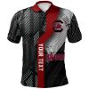 NCAA South Carolina Gamecocks Custom Text Number Black Polo Shirt V2