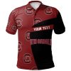 NCAA South Carolina Gamecocks Custom Text Red Black Polo Shirt V2