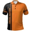 NCAA Tennessee Volunteers Custom Text Number Orange Black Polo Shirt V3