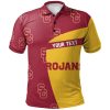 NCAA USC Trojans Custom Text Cardinal Gold Polo Shirt V7