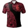 NCAA USC Trojans Cardinal Black Polynesian Polo Shirt