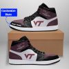 NCAA Virginia Tech Hokies Custom Name Maroon Black Air Jordan 1 High Sneakers