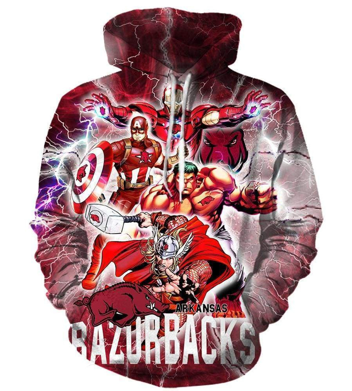 NCAA Arkansas Razorbacks The Avengers Pullover Hoodie NCAA Arkansas Razorbacks The Avengers Pullover Hoodie