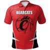 NCAA Cincinnati Bearcats Custom Text Number Red Black Polo Shirt V4