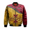 NCAA Iowa State Cyclones Cardinal Gold Bomber Jacket V3