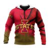 NCAA Iowa State Cyclones Custom Text Number Cardinal Orange Pullover Hoodie V5