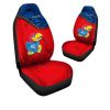 NCAA Kansas Jayhawks Blue Red Car Seat Covers V3