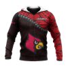 NCAA Louisville Cardinals Red Black Zip Up Hoodie V2