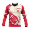 NCAA Nebraska Cornhuskers Red Cream Pullover Hoodie V6