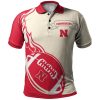 NCAA Nebraska Cornhuskers Red Cream Polo Shirt V6